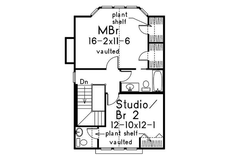 Dream House Plan - Floor Plan - Upper Floor for Cottage House Plan #57-153 - 2 bed, 3 bath