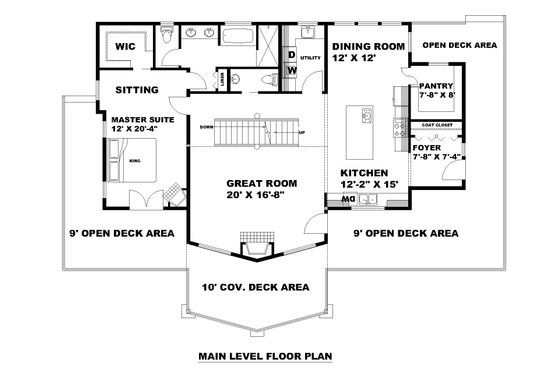 Floor Plan - Main Floor for Traditional House Plan #117-916 - 3 bed, 2.5 bath