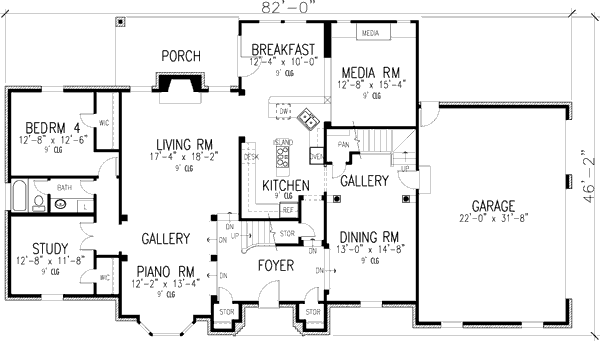 Home Plan - European Floor Plan - Main Floor Plan #410-229