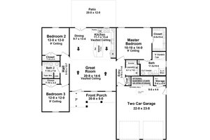 Floor Plan - Main Floor for Farmhouse House Plan #21-493 - 3 bed, 2 bath