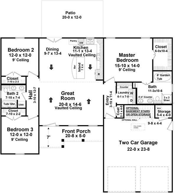 Farmhouse Floor Plan - Main Floor Plan #21-493