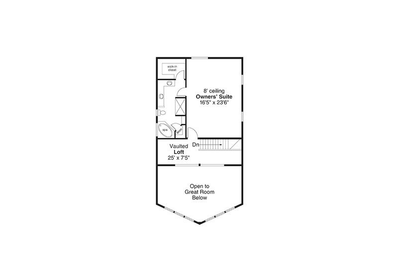 Home Plan - Floor Plan - Upper Floor for Craftsman House Plan #124-1369 - 3 bed, 2 bath