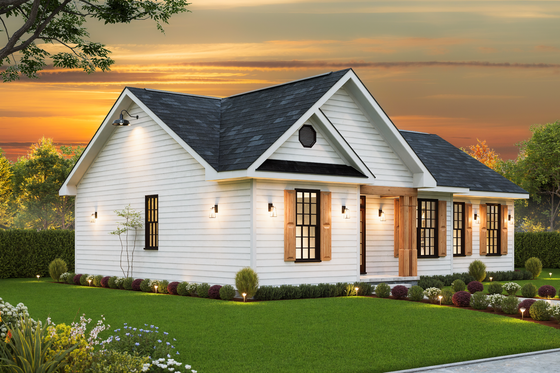 Exterior - Front Elevation 4 for Traditional House Plan #54-654 - 3 bed, 2 bath