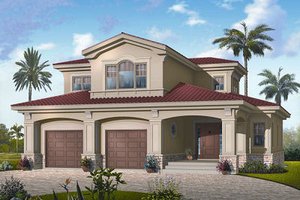 Mediterranean Exterior - Front Elevation Plan #23-728