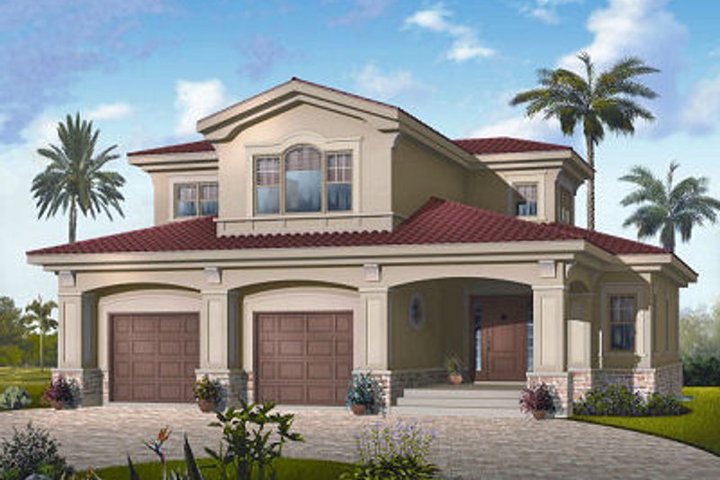 Architectural House Design - Mediterranean Exterior - Front Elevation Plan #23-728