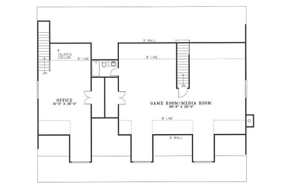 Floor Plan - Upper Floor for Country House Plan #17-2036 - 4 bed, 5.5 bath