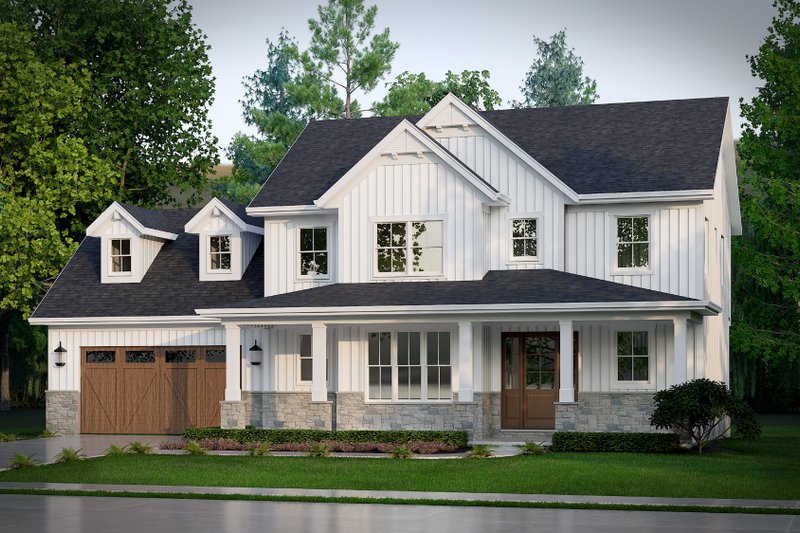 House Blueprint - Exterior - Front Elevation 3 for Craftsman House Plan #46-929 - 4 bed, 2.5 bath