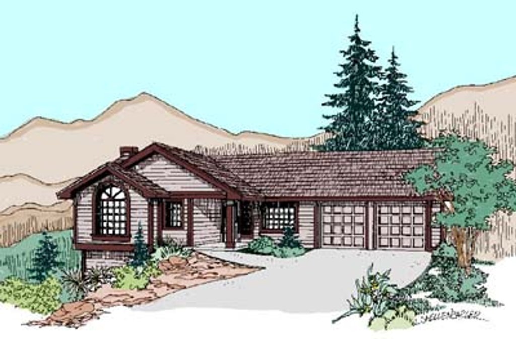 Ranch Style House Plan - 3 Beds 2 Baths 2223 Sq/Ft Plan #60-516 ...