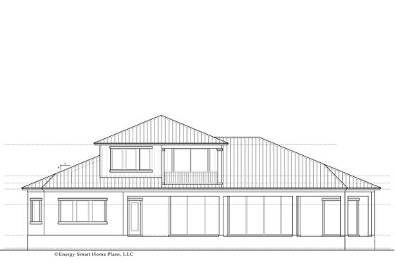 Exterior - Rear Elevation 1 for Ranch House Plan #938-112 - 4 bed, 4.5 bath