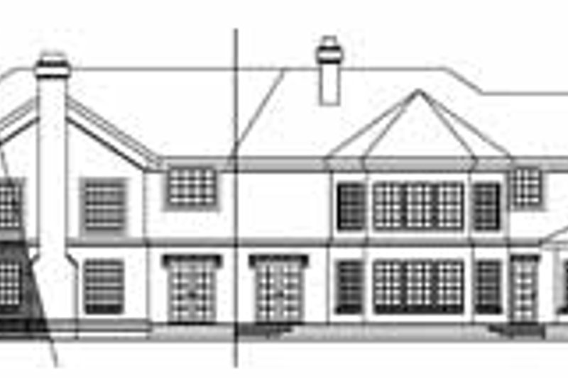 Home Plan - Exterior - Rear Elevation for European House Plan #124-134 - 4 bed, 3.5 bath