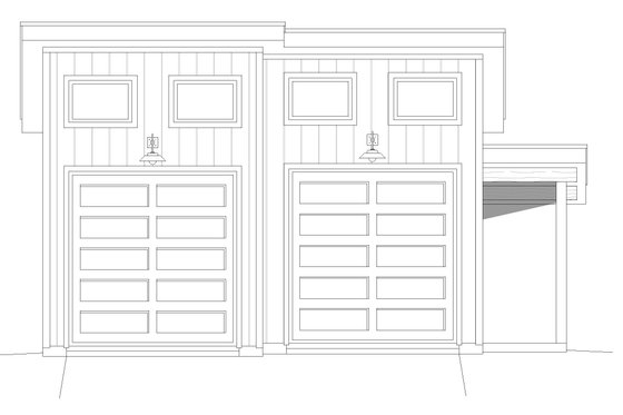 Exterior - Front Elevation 3 for Contemporary House Plan #932-82, 0 bath