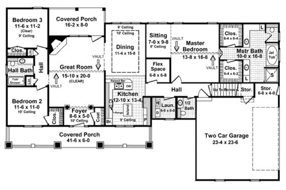 Floor Plan - Main Floor for Country House Plan #21-188 - 3 bed, 2.5 bath
