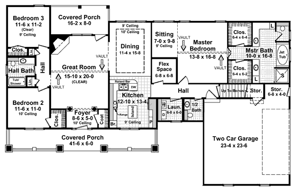 House Plan Design - Country Floor Plan - Main Floor Plan #21-188