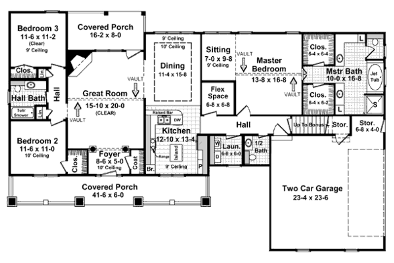 Home Plan - Floor Plan - Main Floor for Country House Plan #21-188 - 3 bed, 2.5 bath