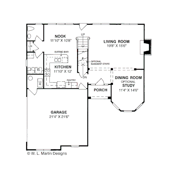 Dream House Plan - Traditional Floor Plan - Main Floor Plan #20-305