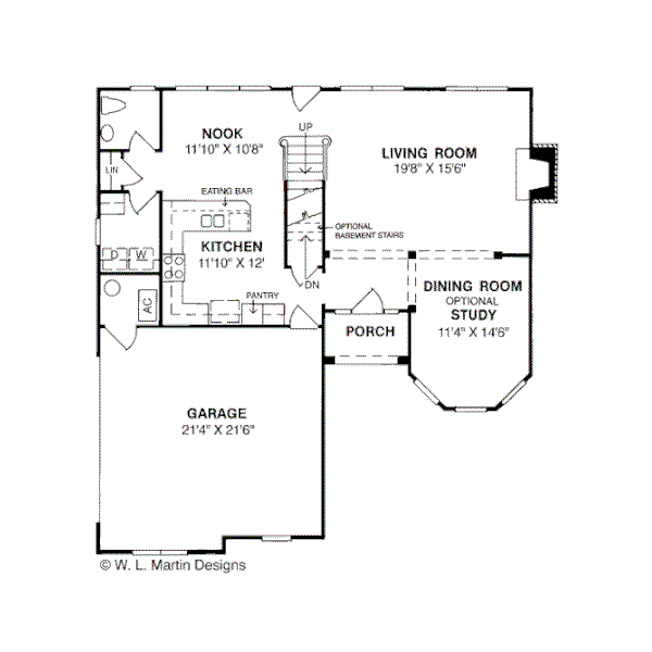 Home Plan - Traditional Floor Plan - Main Floor Plan #20-305