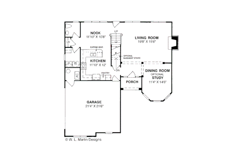 Dream House Plan - Floor Plan - Main Floor for Traditional House Plan #20-305 - 4 bed, 2.5 bath