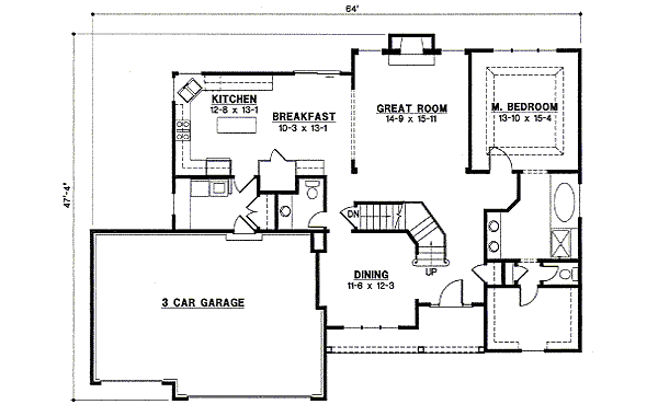Traditional Floor Plan - Main Floor Plan #67-830
