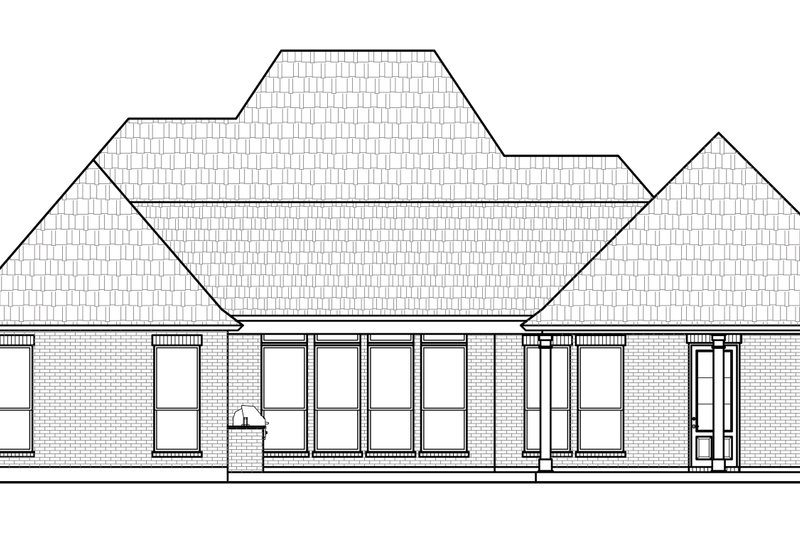 House Blueprint - Exterior - Rear Elevation for Southern House Plan #1074-103 - 4 bed, 2.5 bath