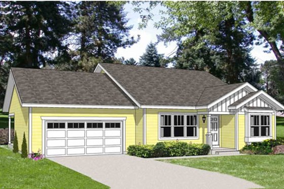 Exterior - Front Elevation for Traditional House Plan #116-280 - 2 bed, 2 bath