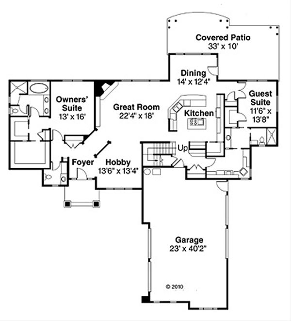 Architectural House Design - Traditional Floor Plan - Main Floor Plan #124-849