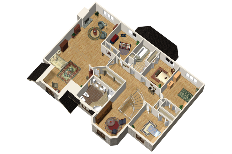 House Blueprint - Floor Plan - Upper Floor 1 for European House Plan #25-4699 - 5 bed, 2 bath