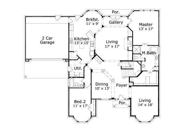 Colonial Floor Plan - Main Floor Plan #411-774