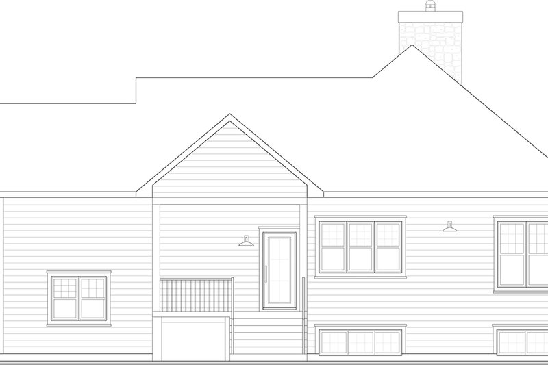 House Blueprint - Exterior - Rear Elevation for Modern House Plan #23-2902 - 1 bed, 1.5 bath