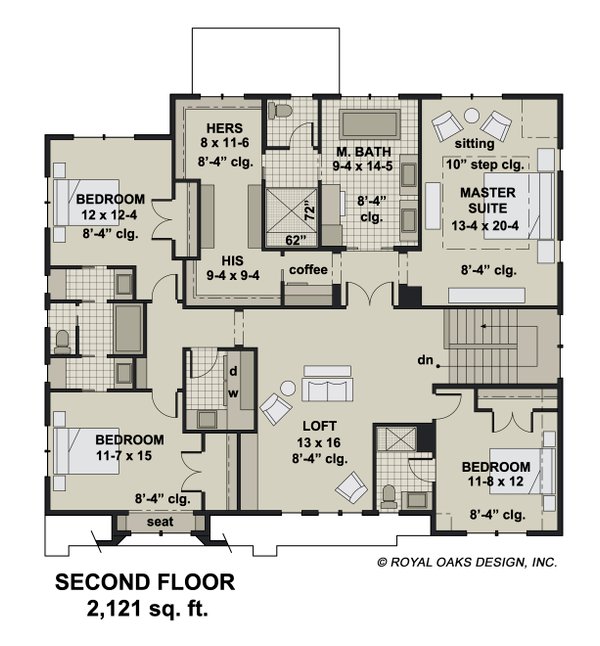 Farmhouse Floor Plan - Upper Floor Plan #51-1212