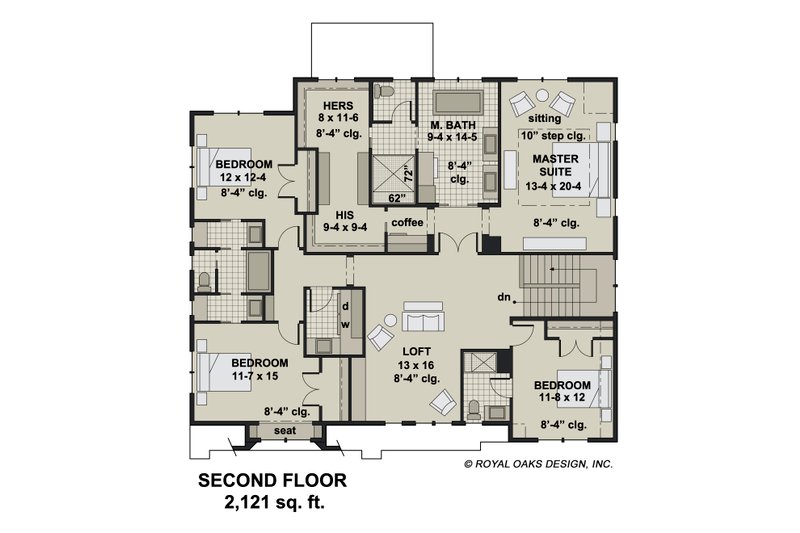 Home Plan - Floor Plan - Upper Floor for Farmhouse House Plan #51-1212 - 4 bed, 3.5 bath