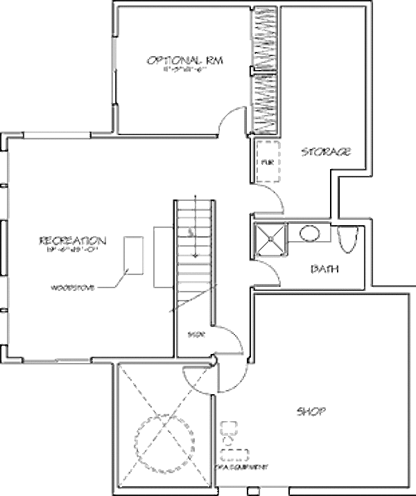 Contemporary Floor Plan - Lower Floor Plan #320-395