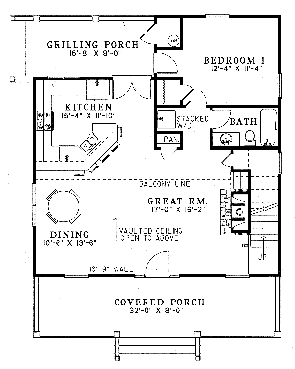 House Blueprint - Farmhouse Floor Plan - Main Floor Plan #17-2019