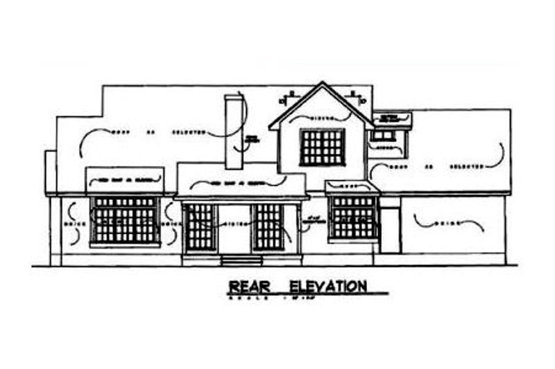 Home Plan - Exterior - Rear Elevation for Country House Plan #40-135 - 3 bed, 2.5 bath