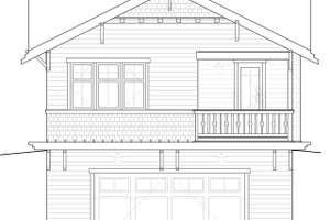 Exterior - Rear Elevation for Craftsman House Plan #895-37 - 2 bed, 1 bath