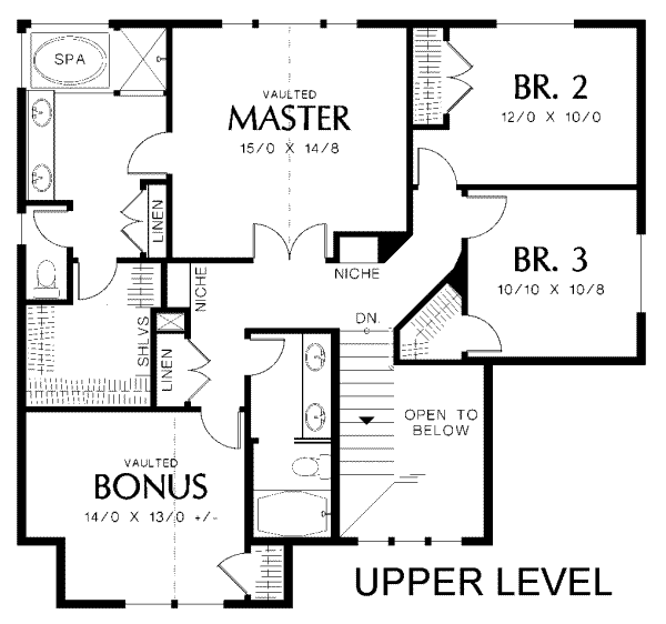 Craftsman Floor Plan - Upper Floor Plan #48-160