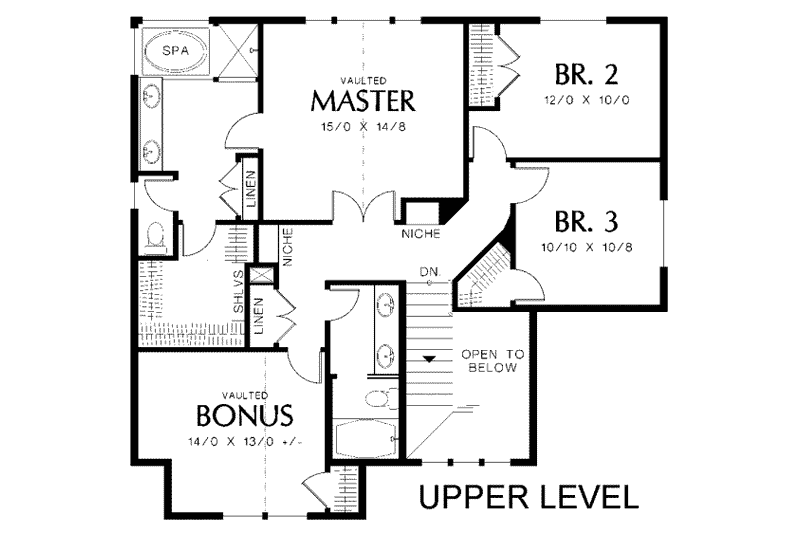 Home Plan - Floor Plan - Upper Floor for Craftsman House Plan #48-160 - 5 bed, 3 bath