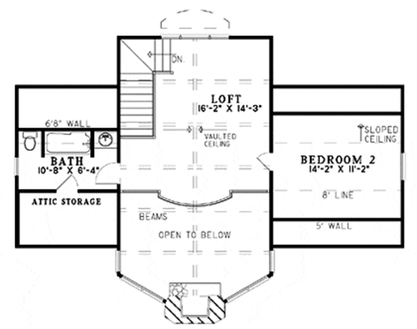 House Blueprint - Traditional Floor Plan - Upper Floor Plan #17-2276