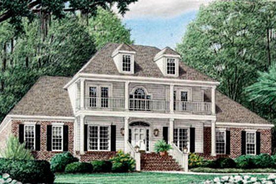 Exterior - Front Elevation for Southern House Plan #34-138 - 4 bed, 3.5 bath