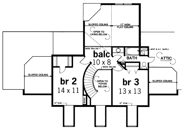 Home Plan - Southern Floor Plan - Upper Floor Plan #45-203