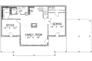 Floor Plan - Lower Floor for Log House Plan #117-401 - 4 bed, 3.5 bath