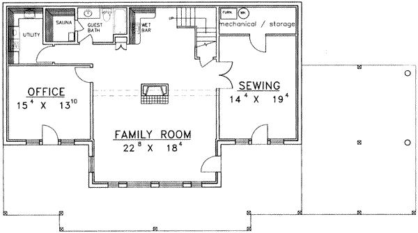 Dream House Plan - Log Floor Plan - Lower Floor Plan #117-401