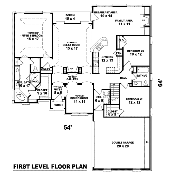 Colonial Floor Plan - Main Floor Plan #81-1558