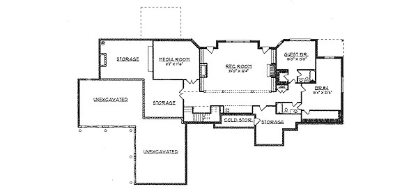 House Plan Design - European Floor Plan - Lower Floor Plan #70-534