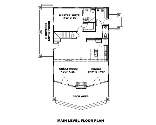 House Blueprint - Craftsman Floor Plan - Main Floor Plan #117-925