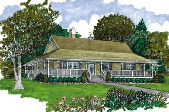 Exterior - Front Elevation 3 for Farmhouse House Plan #47-648 - 3 bed, 2 bath