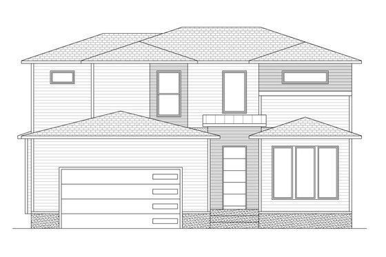 Exterior - Front Elevation 3 for Contemporary House Plan #1080-15 - 3 bed, 3.5 bath