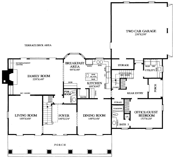 House Plan Design - Colonial Floor Plan - Main Floor Plan #137-194