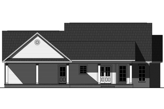 Exterior - Rear Elevation for Country House Plan #21-340 - 3 bed, 2 bath