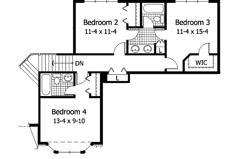 Dream House Plan - Floor Plan - Upper Floor for Traditional House Plan #51-946 - 4 bed, 3.5 bath