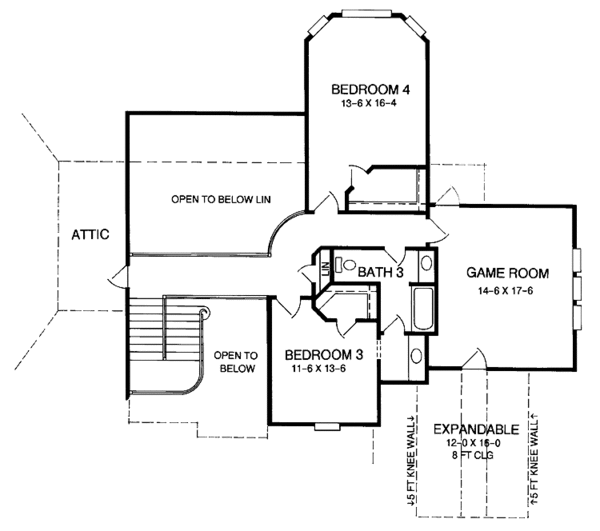 Dream House Plan - Country Floor Plan - Upper Floor Plan #952-262